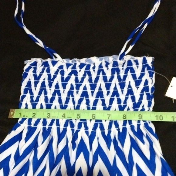 Blue summer dress with scraps blue and white - Picture 4 of 7